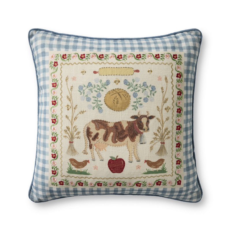 Rifle Paper Company x Loloi Country Home Decorative Pillow, Down Blend