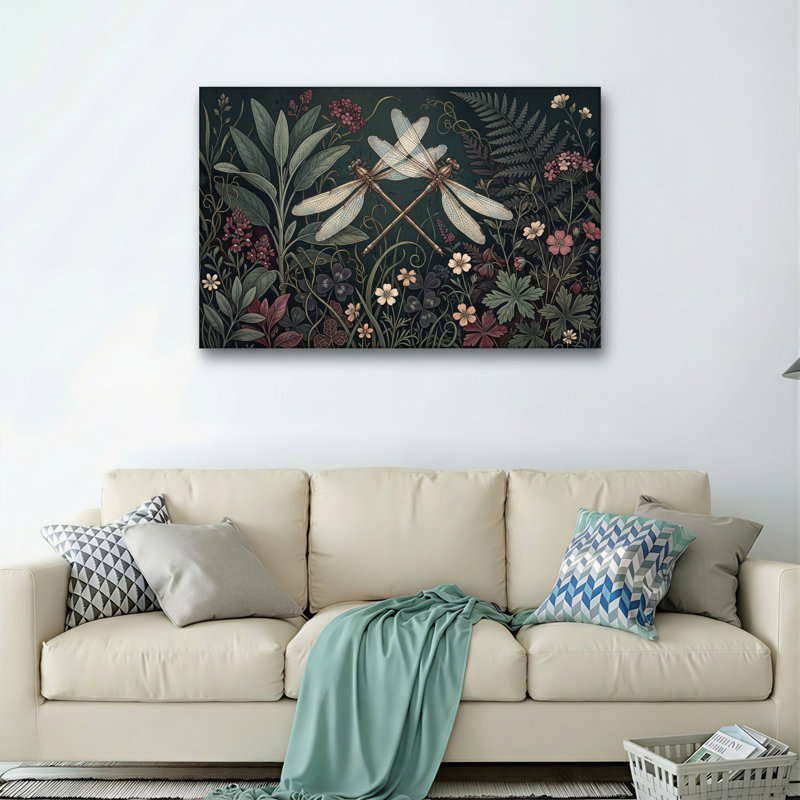 Ensemble de 1 tableau sur toile « Jardin de libellules », 16"H x 24"W, Wrapped Canvas