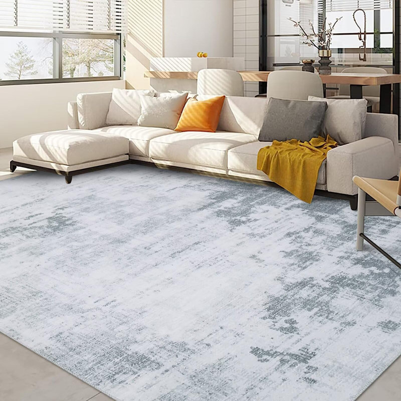 Tapis de chambre à coucher à poils courts et lavable, Rectangle 8 pi x 10 pi