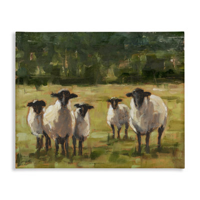 «Flock of Sheep Family Peinture», impression