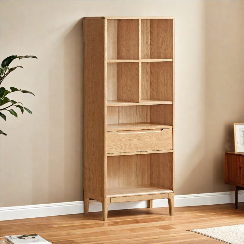 Bibliothèque en bois massif de style italien, (4 tablettes) H 61,61 po x l 27,56 po x P 12,6 po