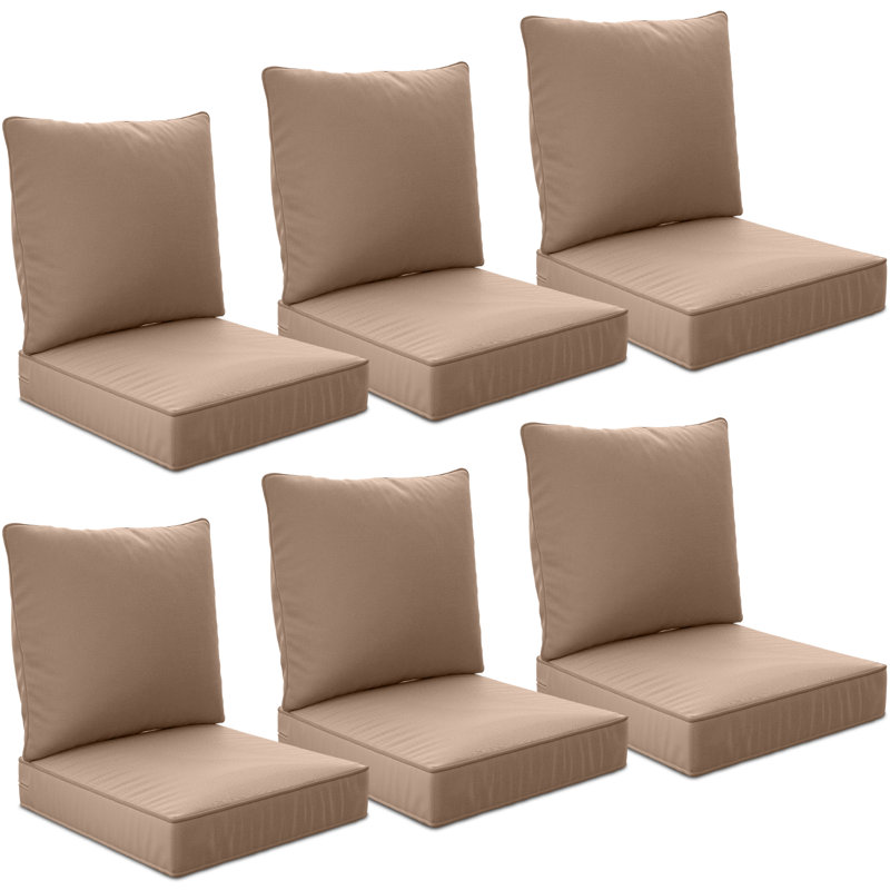 24" X 24" X 6" Outdoor Deep Seat Cushions Set - 6, 6, Sand