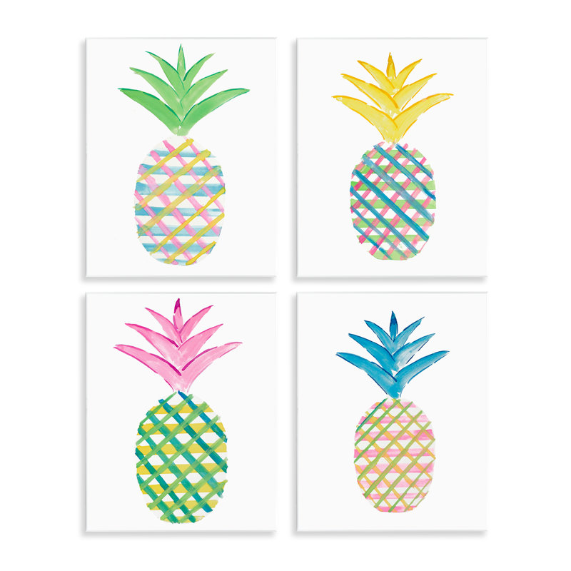  Ensemble de plaques murales à motif écossais à motif d'ananas par Julie DeRice