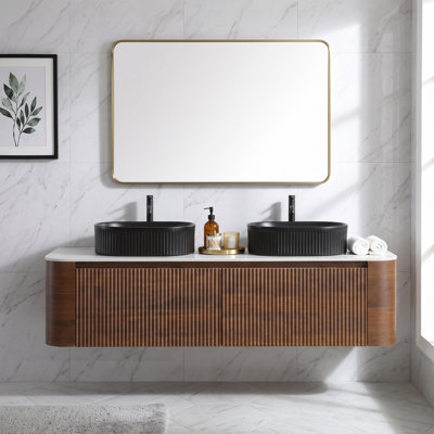 Meuble-lavabo en céramique avec lavabo et porte-serviettes gratuit