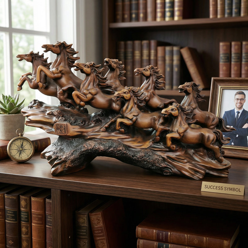 Resin Sculpture Eight Running Horses Statue