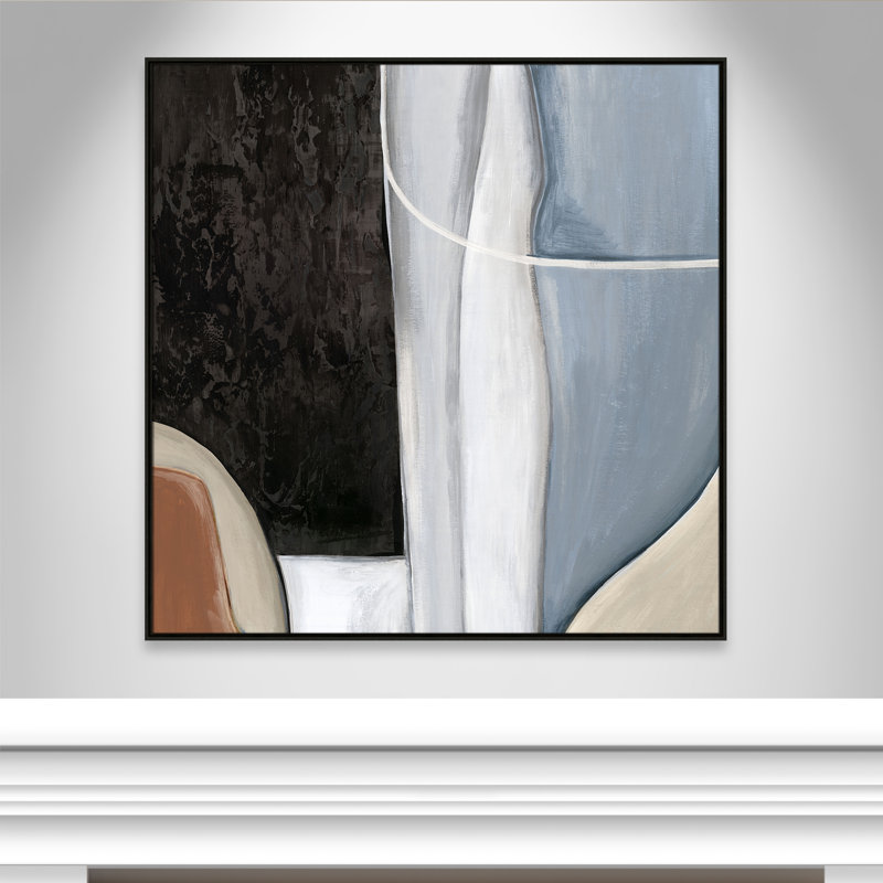 «Blue Match II» par Eva Watts, Espresso, H 46,5 po x l 46,5 po