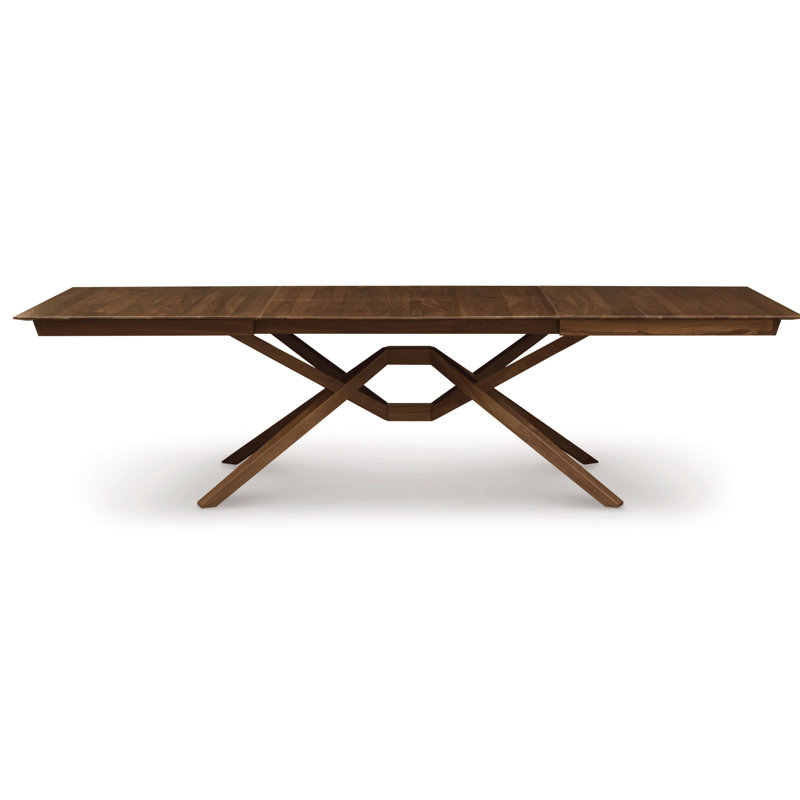 Exeter Single and Double Leaf Extension Dining Table, Natural Walnut, 50" W x 72"/92"/112" L, 2