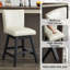 Ensemble de 2 tabourets de bar pivotants rembourrés en cuir de polyuréthane à haut dossier avec garniture cloutée et structure en bois, pour îlot de cuisine et bar pour la maison