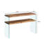 Console en panneau de fibres à densité moyenne, grande table d'appoint, bureau en verre trempé noyer, table d'entrée