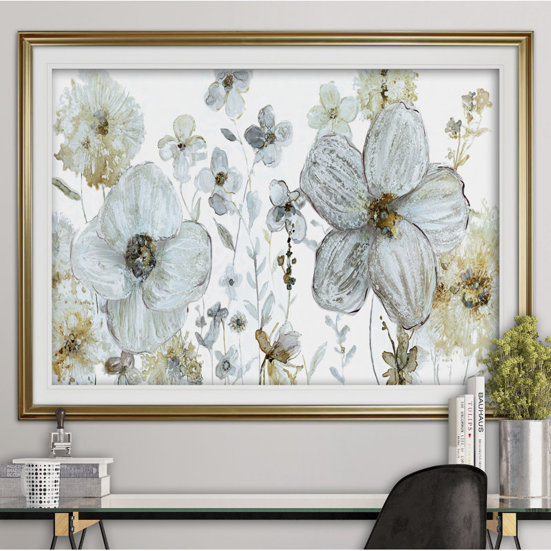 Garden Glitter III - reproduction de cadre photo, H 24 po x l 32 po x P 1,5 po, Or