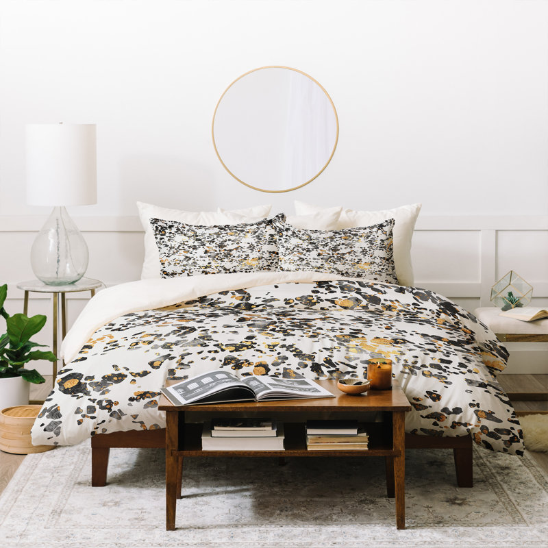 Ensemble de housse de couette moucheté Terrazzo, Housse de couette grand et 2 taies décoratives