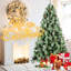 Arbre de Noël de 6 pi: 988 pointes mélangées, 66 branches de pin, conception à charnières facile à monter, support en métal fiable pour arbre de fête avec branches à aiguilles dures, structure simple, support