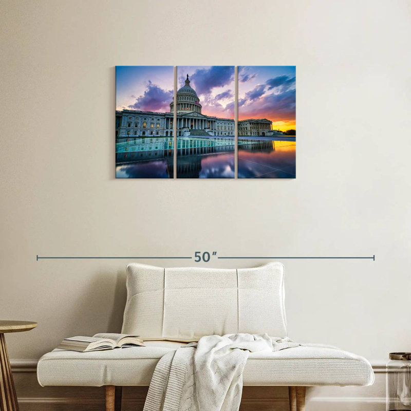 Lilie US Capitol Sunset Reflection, 20" H x 33" W