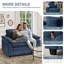 Fauteuil surdimensionné en chenille de 49,5 po de hauteur et demi avec repose-pieds et coussins amovibles-642156007