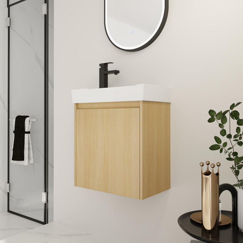 Meuble-lavabo mural 20 po avec lavabo en céramique