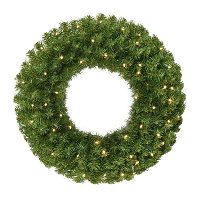 Couronne de Noël artificielle pré-éclairée