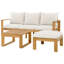 Ensemble de conversation d'extérieur en bois d'acacia, style transitionnel, larges sièges profonds, coussins hydrofuges, assemblage facile