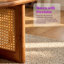 Rattan Solid Wood Rectangular Coffee Table