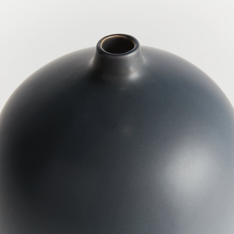 Ceramic Matte Navy Vase Medium, 12.5" H x 6.25" W x 6.25" D