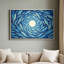 Art mural encadré sur toile - Tourbillon de poisson bleu dynamique avec un mouvement circulaire de l'océan - 16 po x 24 po, 24 po x 36 po-577298635-577298633