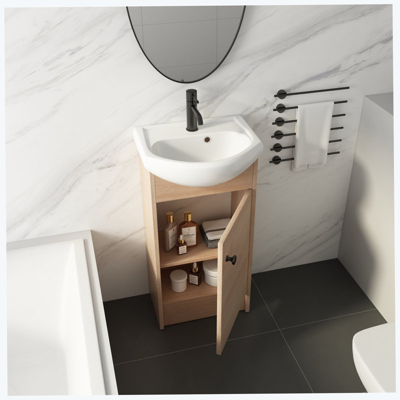 Petit meuble-lavabo autoportant de 18 pouces avec petit lavabo