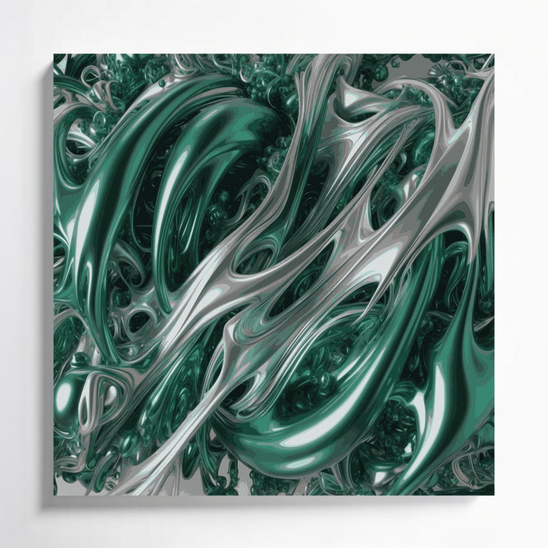 Art mural sur toile Biomorphic Abstraction 96, H 12 po x l 12 po