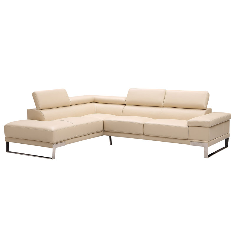 Baxter LHF Beige, Beige Genuine Leather, Left Hand Facing