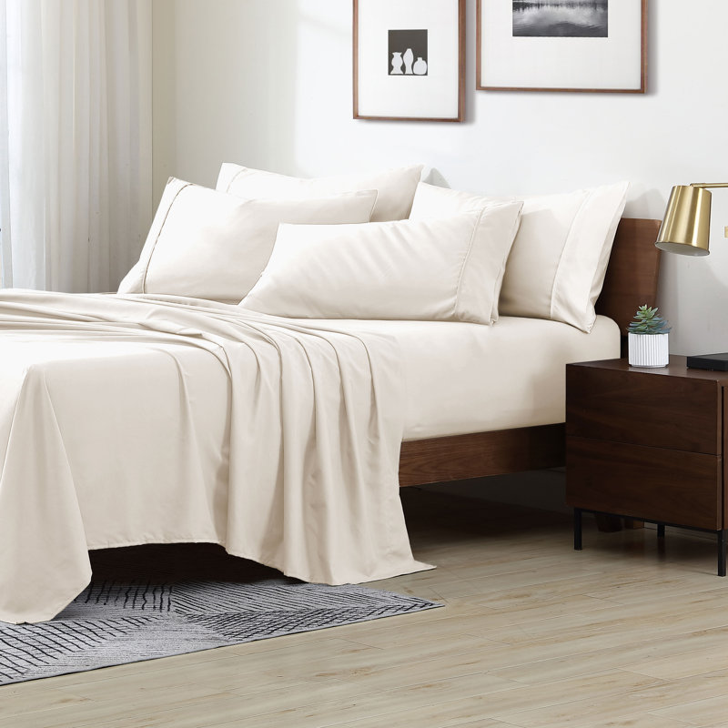 Swift Home Ultra-Soft 6-Piece Sheet Set with Extra Pillowcases - Essential 1800 Series Microfiber - Fits Mattress up to 14" Tall - Peach Fuzz, Durable, Easy Care