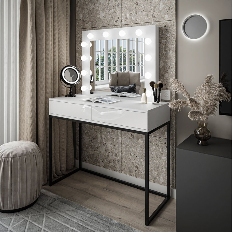 17 Stories Jasmyne Dressing Table with Mirror | Wayfair.co.uk