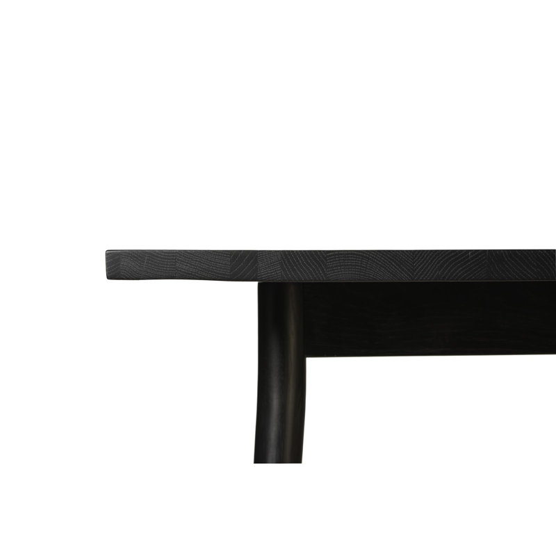 Datavius Rectangular with Solid Wood Base Dining Table, Black