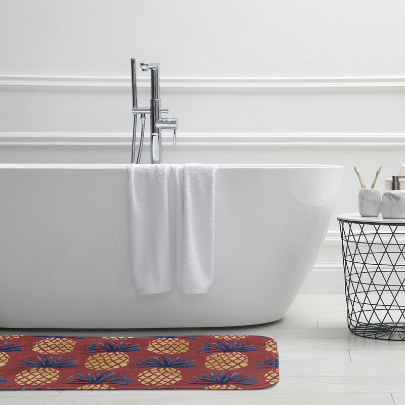 Tapis de bain Pineapple, L 21 po x L 34 po, Rouge