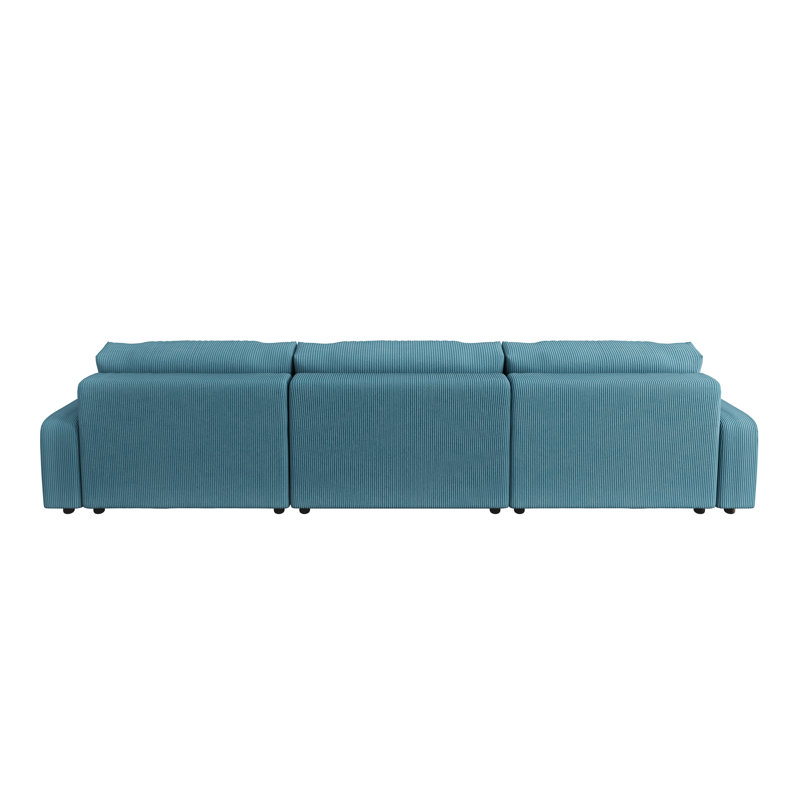 Emma 6 Seater Corduroy Sofa Bed, Turquoise