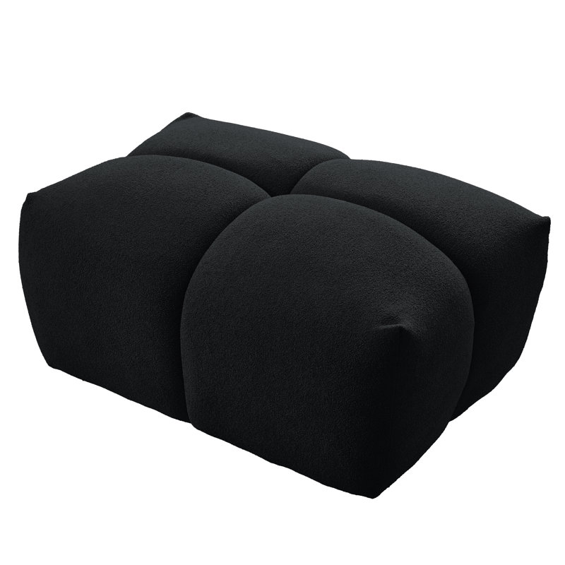 Kieayla 32.68'' Upholstered Ottoman, Black