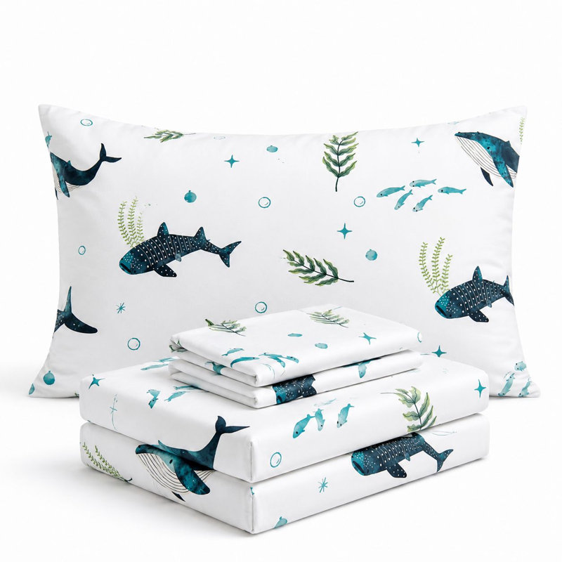 Ensemble de draps de bain Ocean / Sea Nautical Ocean, Ensemble de draps pour lit double avec 2 taies d'o