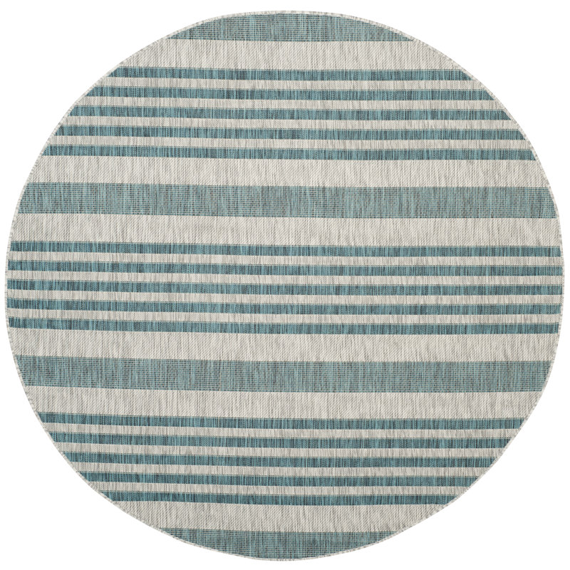 Naya Performance Striped Indoor/Outdoor Area Rug, Round 6'7"