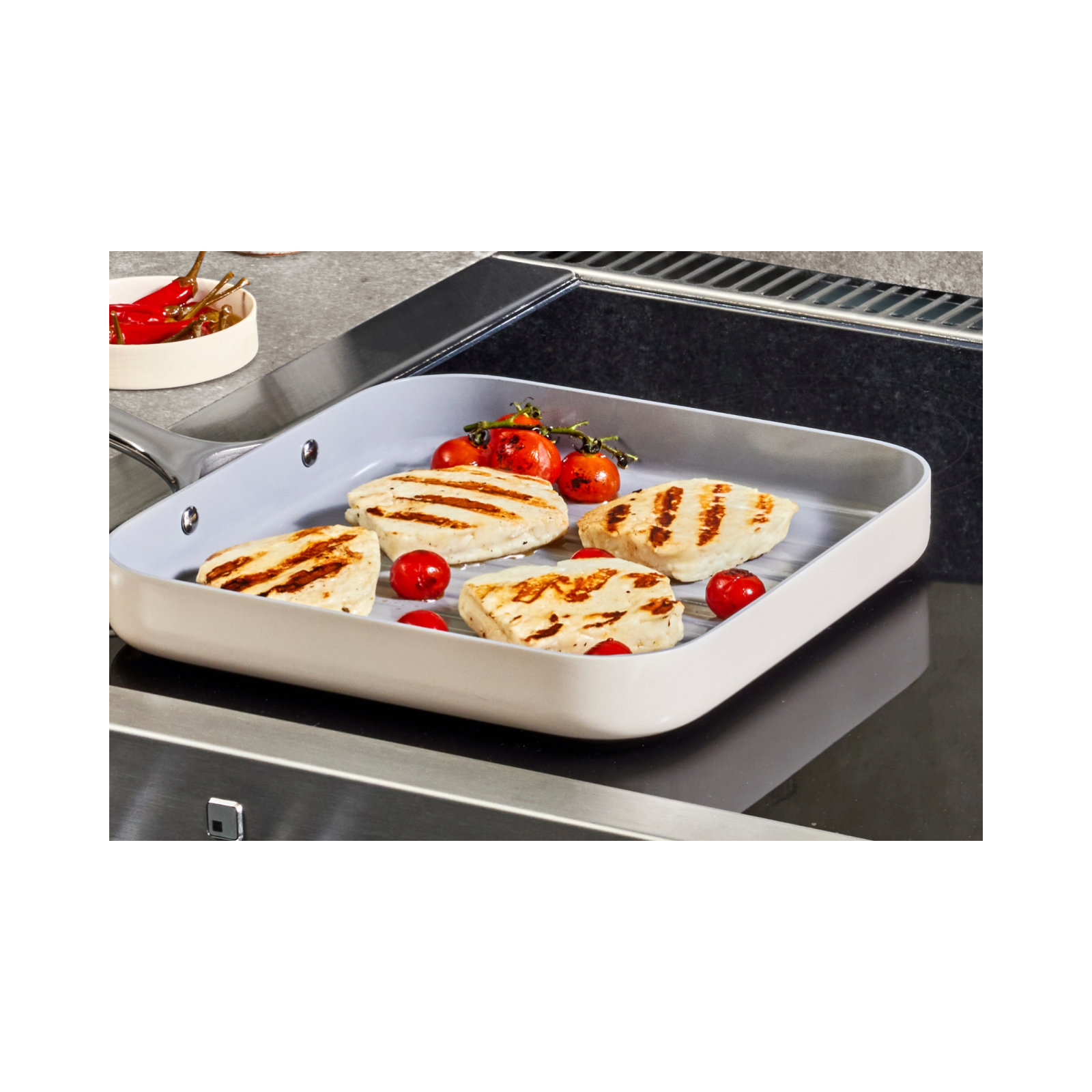 Caraway 11" Square Grill Pan, Cream