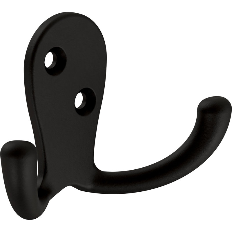 Matte Black Double Prong Wall Hooks (10-Pack)