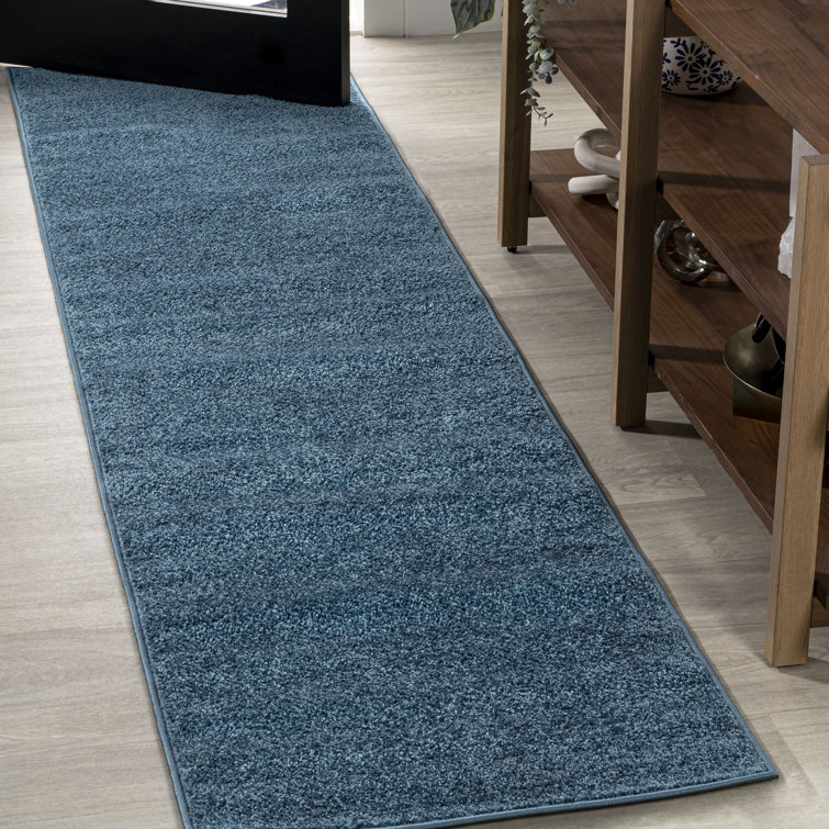 Asalah Solid Low-Pile Turquoise Rug