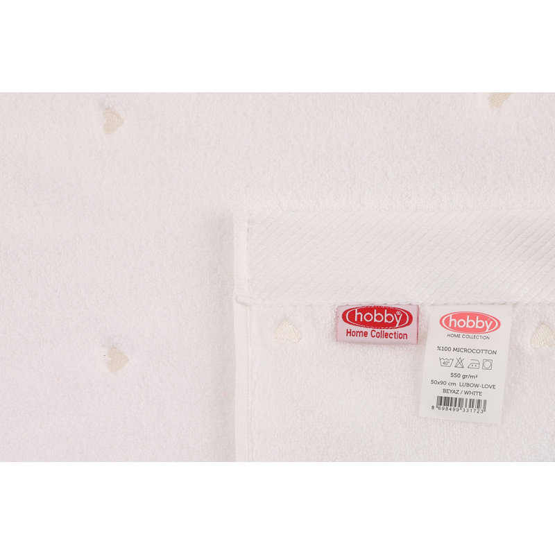 Ensemble de 2 essuie-mains 2 pièces 100% coton, Blanc/Crème