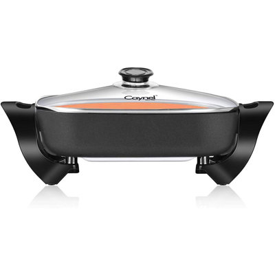 CAYNEL Caynel 12'' Non Stick Electric Skillet with Glass Lid