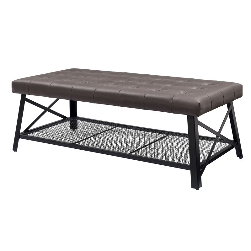 Table basse capitonnée en similicuir