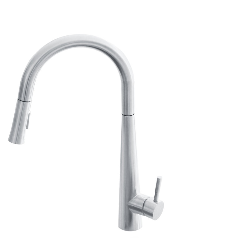 Siena Modern Single Handle Kitchen Faucet, Chrome poli