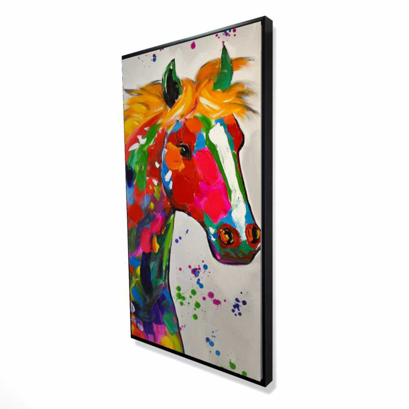 Abstract Colorful Horse Canvas | Paint Splash Home Decor