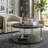 Fanney 35" Brushed Round Modern Cocktail Coffee Table with Wheels and Storage