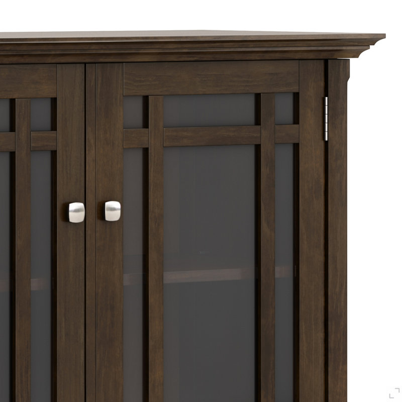 Armoire de rangement en bois massif brun foncé de 62 po de large Bedford