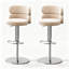 Chaise à dossier solide argenté kaki (lot de 2)