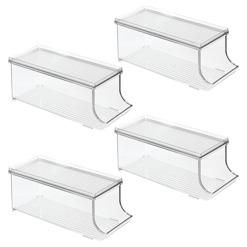 iDesign Soda Can Organizer with Lid for Pantry or Fridge - Storage for Cans of Soda, Seltzer, Soup, or Pet Food