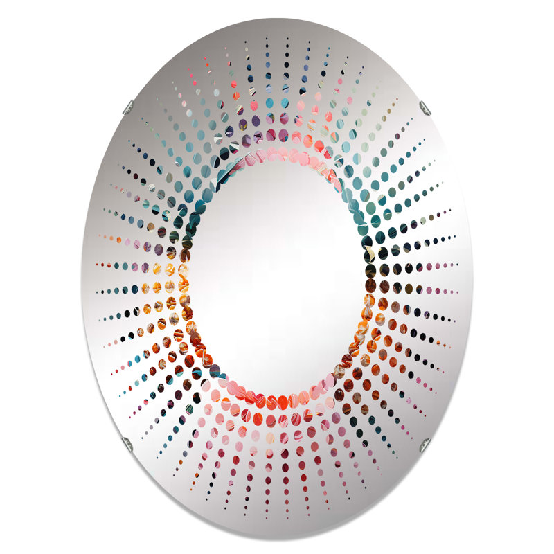 Tropiques fantaisistes colorés I - Miroir décoratif Starburst | Ovale, 29,5 po x 19,6 po