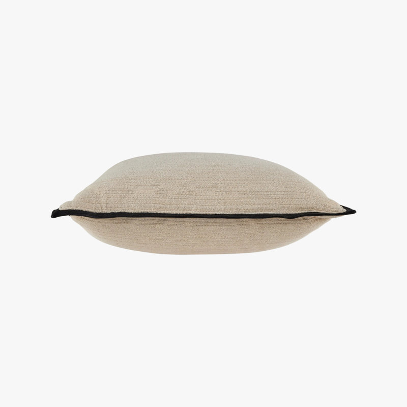 Heavy Metal Leather Frame Pillow Cover & Insert, Ivory/Black
