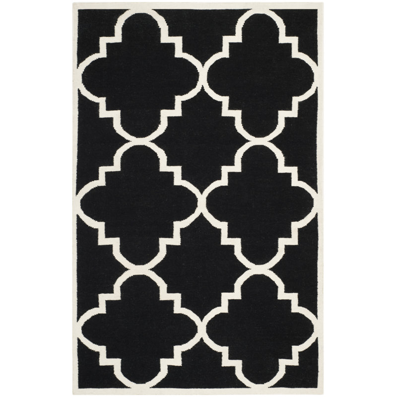 Capirano Geometric Wool Hand Woven Area Rug, Rectangle 183 x 274 cm